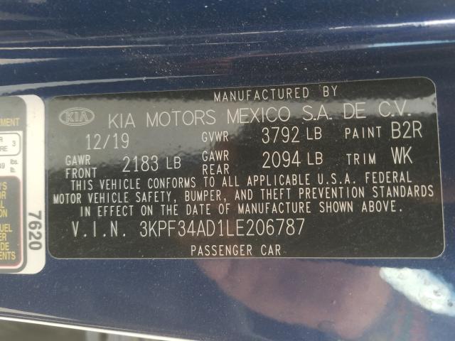 Photo 9 VIN: 3KPF34AD1LE206787 - KIA FORTE GT L 