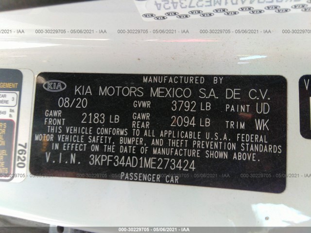 Photo 8 VIN: 3KPF34AD1ME273424 - KIA FORTE 