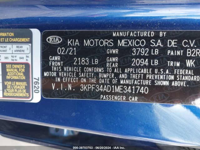 Photo 8 VIN: 3KPF34AD1ME341740 - KIA FORTE 