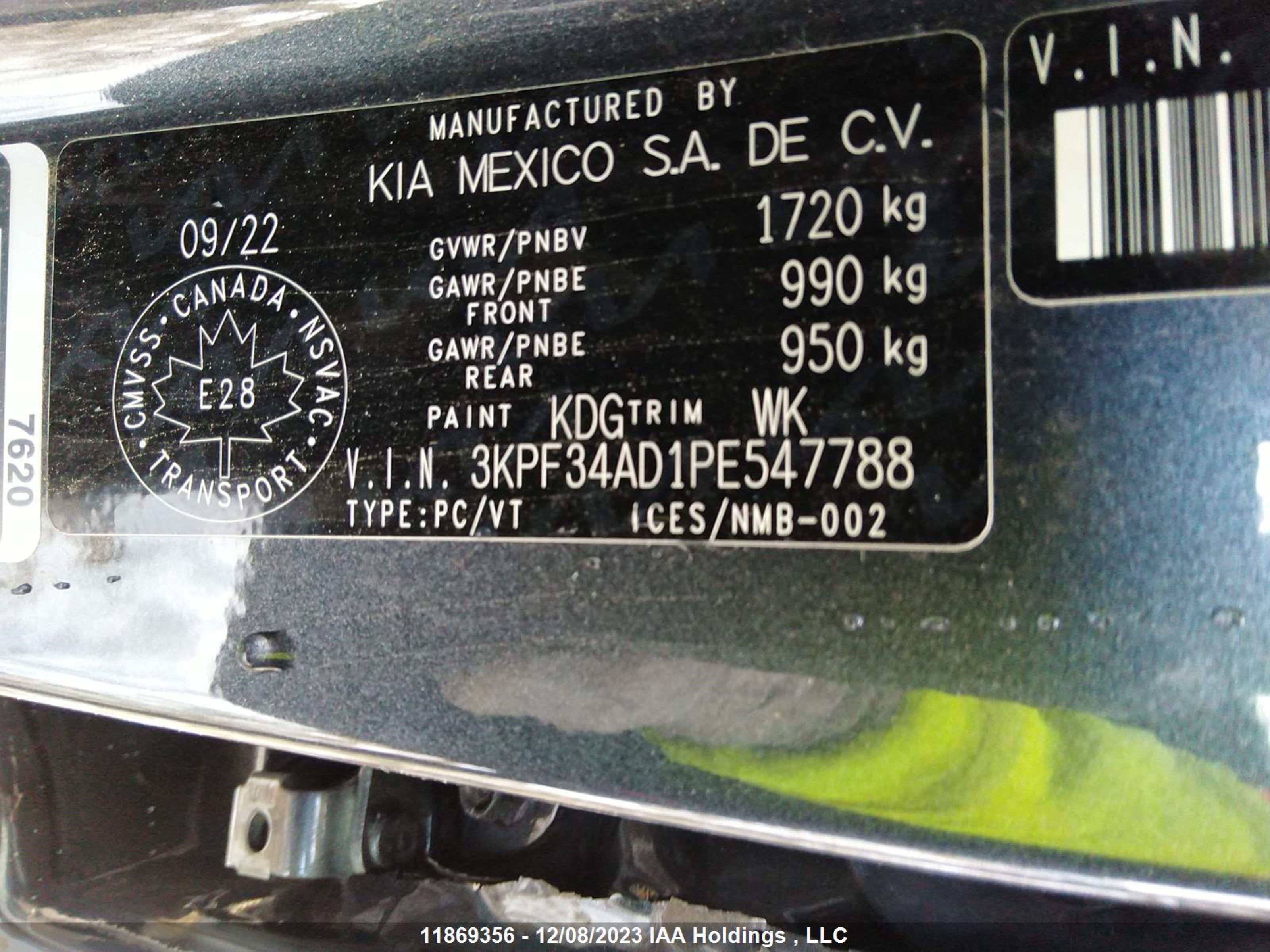 Photo 8 VIN: 3KPF34AD1PE547788 - KIA FORTE 