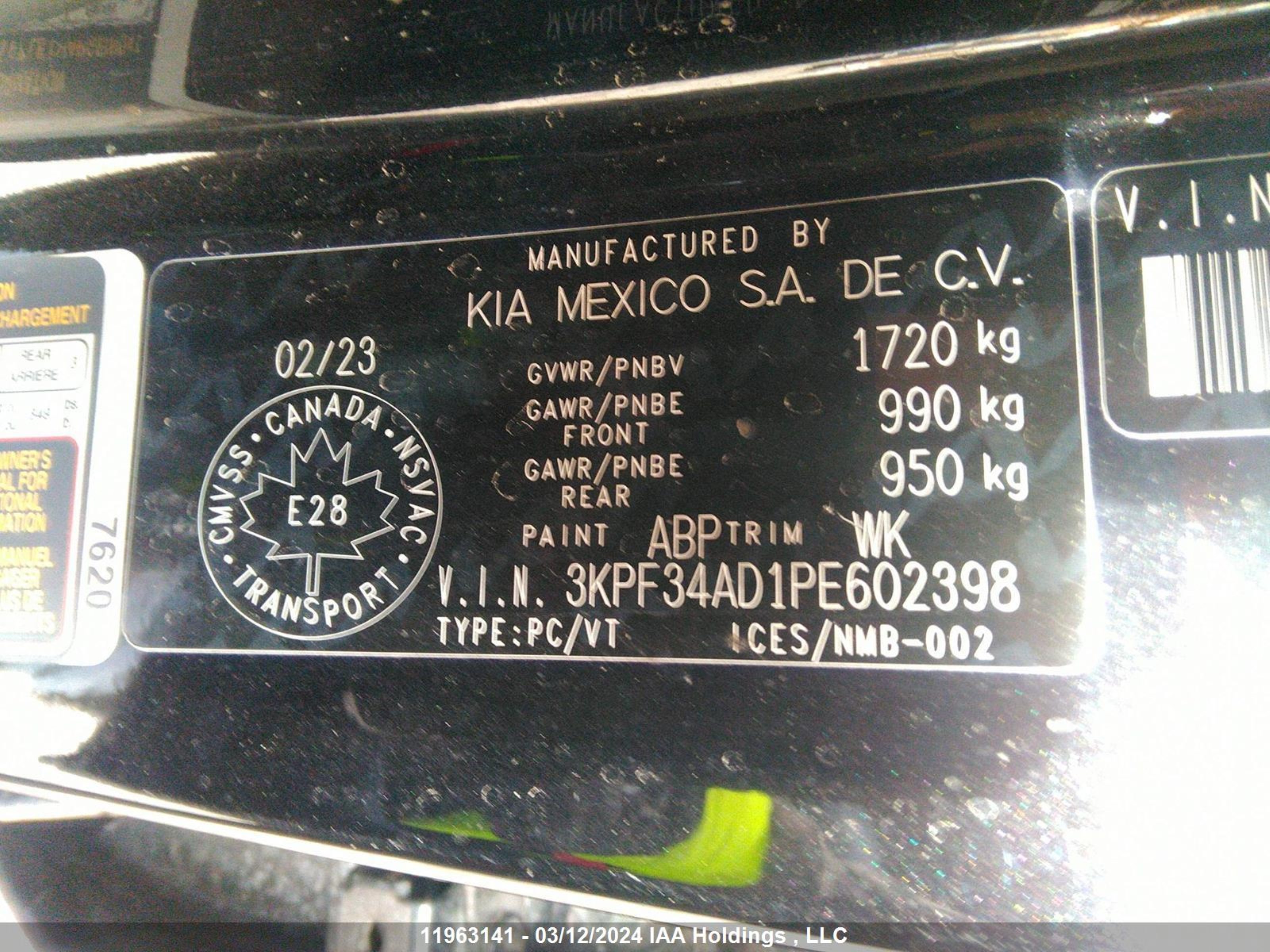 Photo 8 VIN: 3KPF34AD1PE602398 - KIA FORTE 