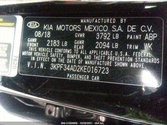 Photo 8 VIN: 3KPF34AD2KE016723 - KIA FORTE 