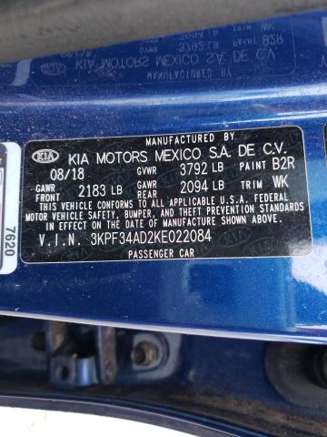 Photo 9 VIN: 3KPF34AD2KE022084 - KIA FORTE GT L 