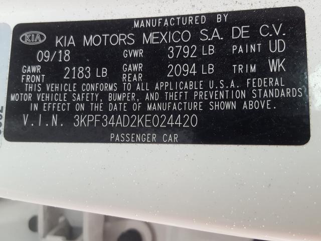 Photo 9 VIN: 3KPF34AD2KE024420 - KIA FORTE GT L 