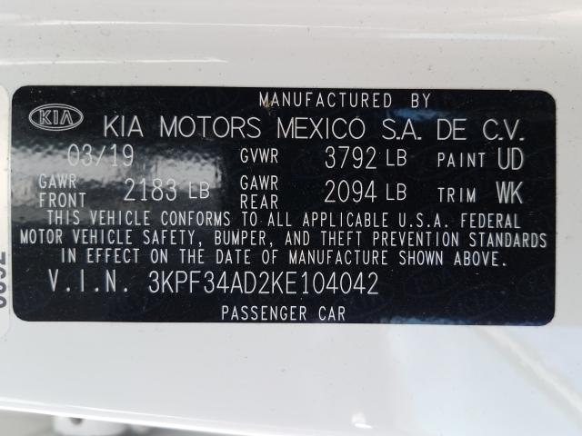 Photo 9 VIN: 3KPF34AD2KE104042 - KIA FORTE GT L 