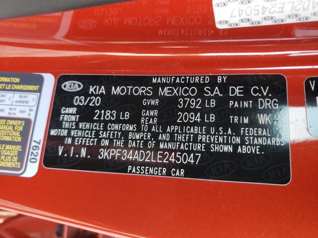 Photo 9 VIN: 3KPF34AD2LE245047 - KIA FORTE GT L 