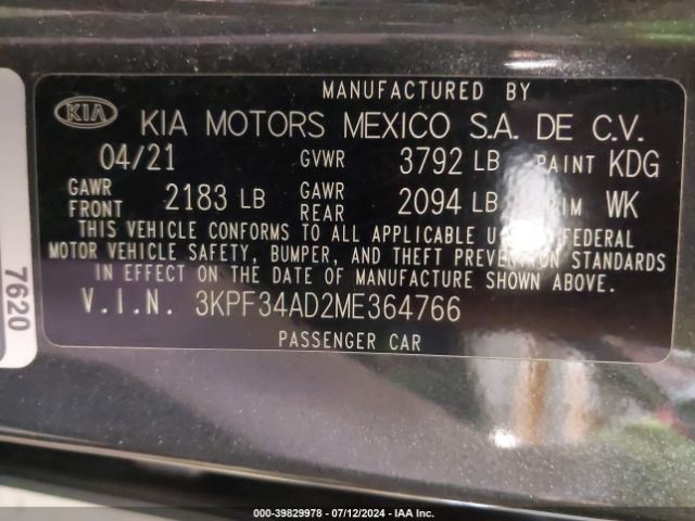 Photo 8 VIN: 3KPF34AD2ME364766 - KIA FORTE 