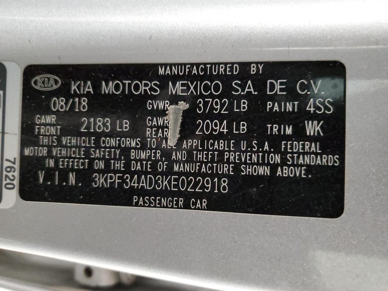 Photo 11 VIN: 3KPF34AD3KE022918 - KIA FORTE 