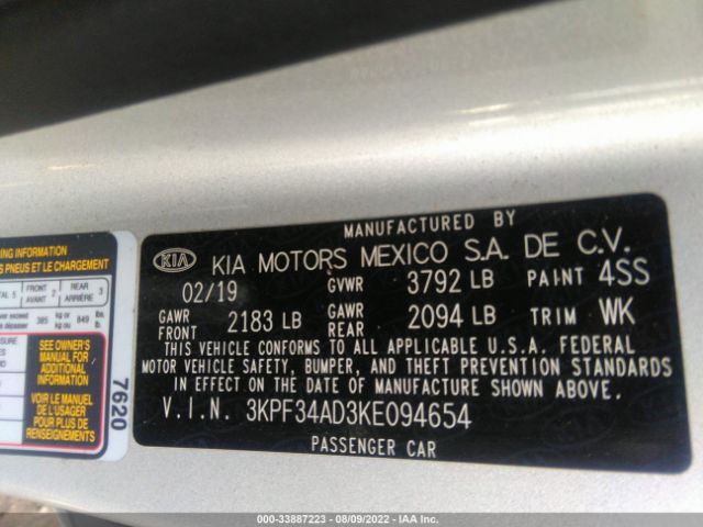 Photo 8 VIN: 3KPF34AD3KE094654 - KIA FORTE 