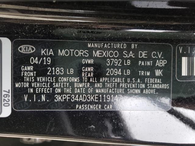 Photo 9 VIN: 3KPF34AD3KE119147 - KIA FORTE GT L 