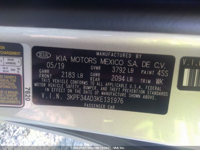 Photo 8 VIN: 3KPF34AD3KE131976 - KIA FORTE 