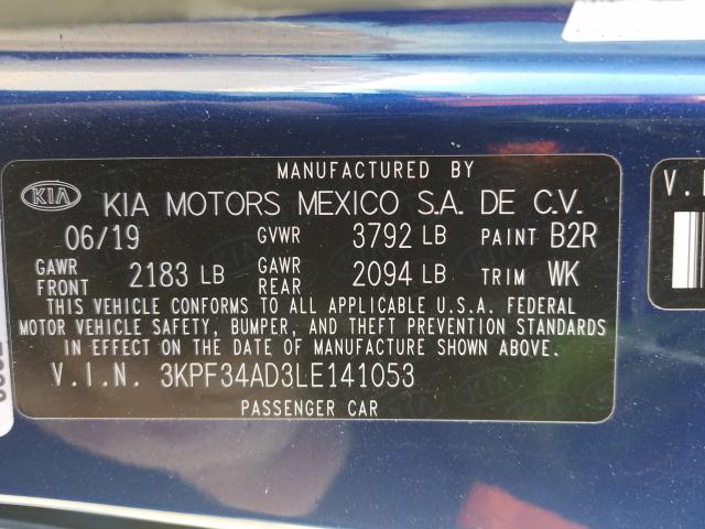 Photo 9 VIN: 3KPF34AD3LE141053 - KIA FORTE GT L 