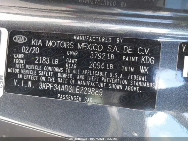 Photo 8 VIN: 3KPF34AD3LE229889 - KIA FORTE 