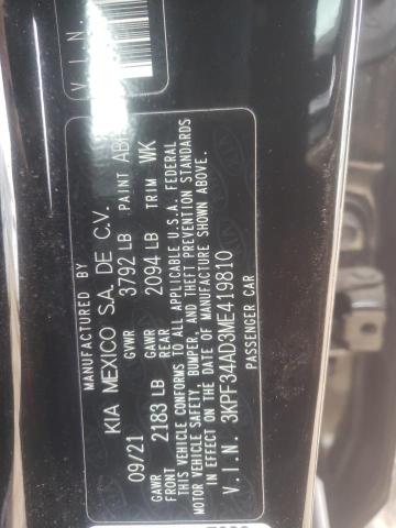 Photo 11 VIN: 3KPF34AD3ME419810 - KIA FORTE GT L 