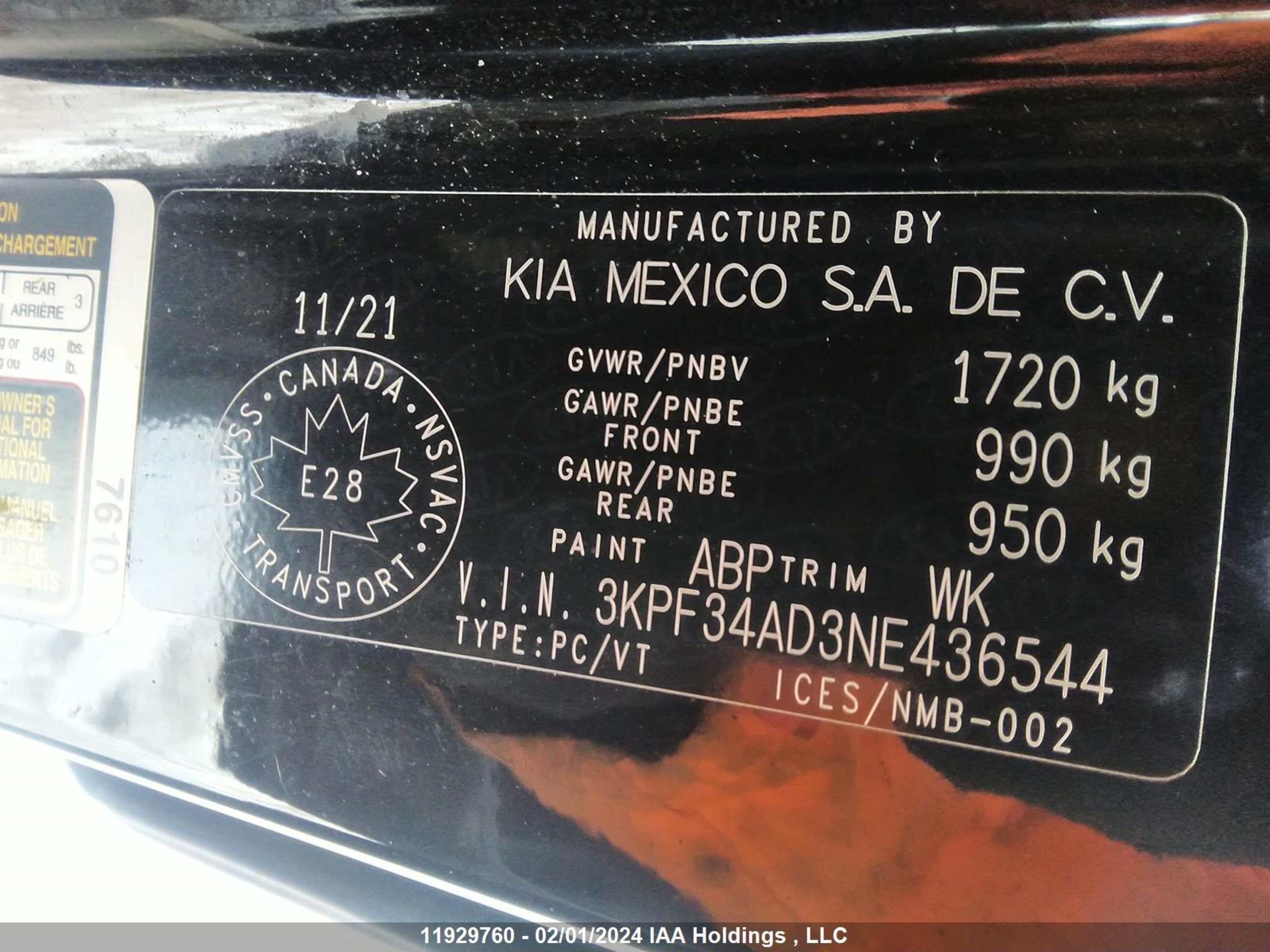 Photo 8 VIN: 3KPF34AD3NE436544 - KIA FORTE 