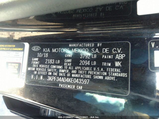 Photo 8 VIN: 3KPF34AD4KE043597 - KIA FORTE 