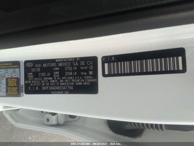 Photo 8 VIN: 3KPF34AD4KE047794 - KIA FORTE 