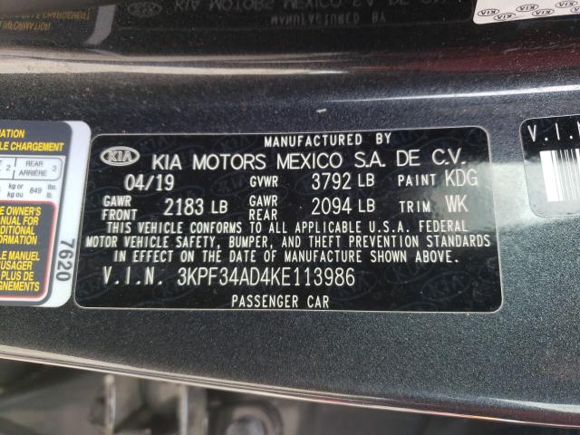 Photo 9 VIN: 3KPF34AD4KE113986 - KIA FORTE GT L 