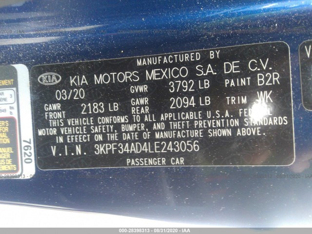 Photo 8 VIN: 3KPF34AD4LE243056 - KIA FORTE 