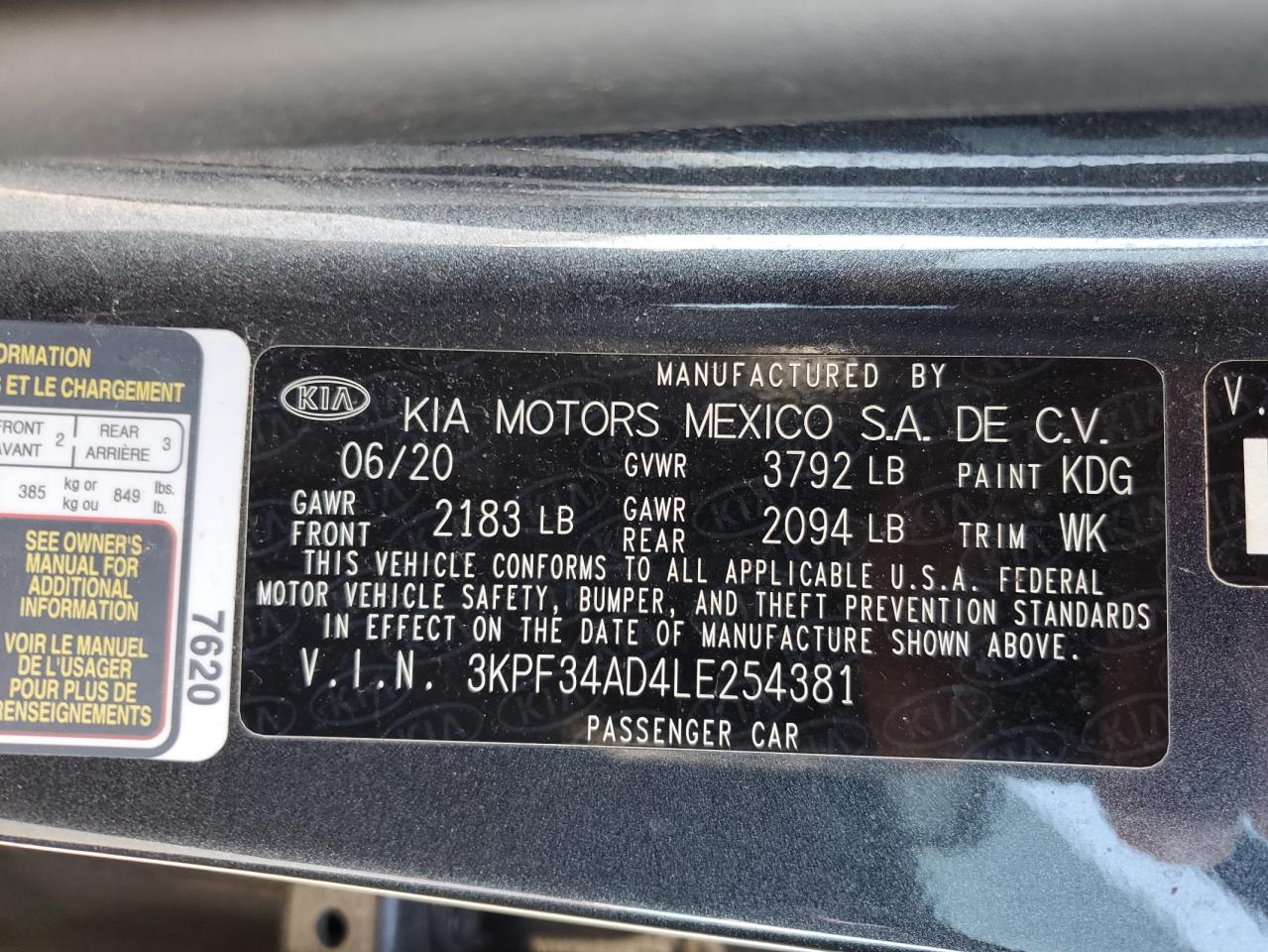 Photo 11 VIN: 3KPF34AD4LE254381 - KIA FORTE 