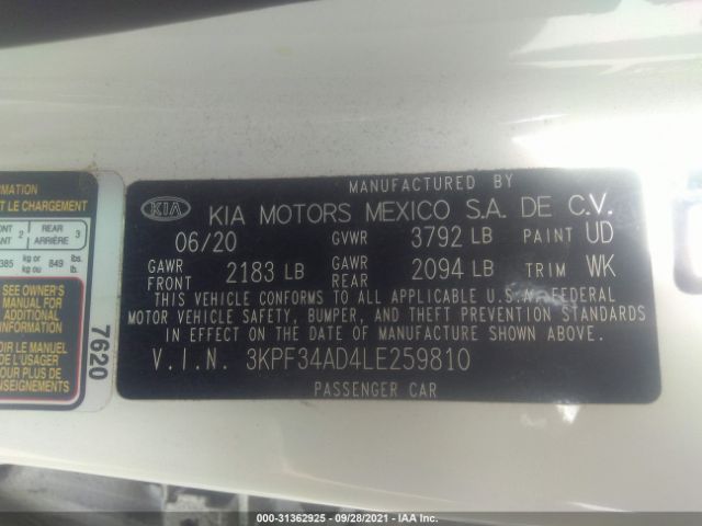 Photo 8 VIN: 3KPF34AD4LE259810 - KIA FORTE 