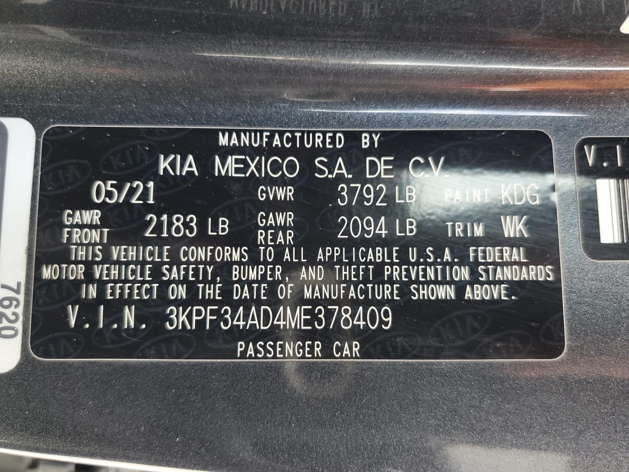 Photo 11 VIN: 3KPF34AD4ME378409 - KIA FORTE 