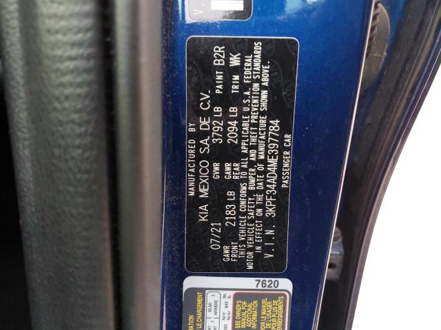 Photo 11 VIN: 3KPF34AD4ME397784 - KIA FORTE GT L 