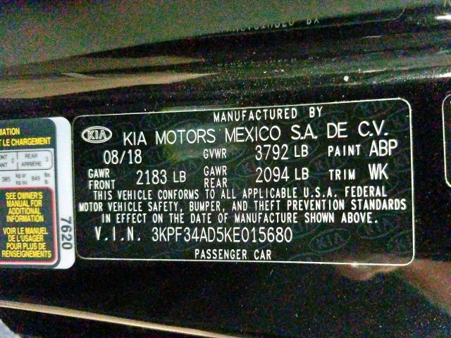 Photo 9 VIN: 3KPF34AD5KE015680 - KIA FORTE GT L 