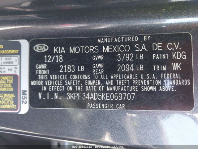 Photo 8 VIN: 3KPF34AD5KE069707 - KIA FORTE 