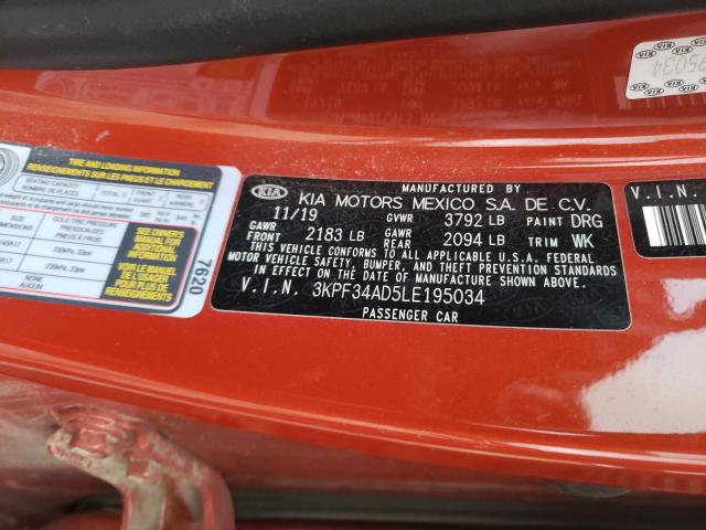 Photo 9 VIN: 3KPF34AD5LE195034 - KIA FORTE GT L 