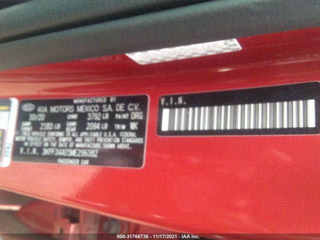 Photo 8 VIN: 3KPF34AD5ME296382 - KIA FORTE 