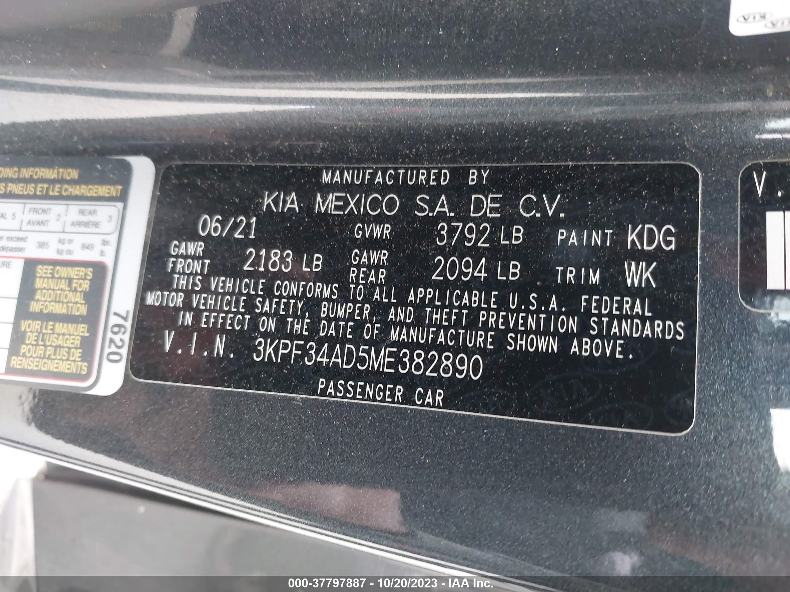 Photo 8 VIN: 3KPF34AD5ME382890 - KIA FORTE 