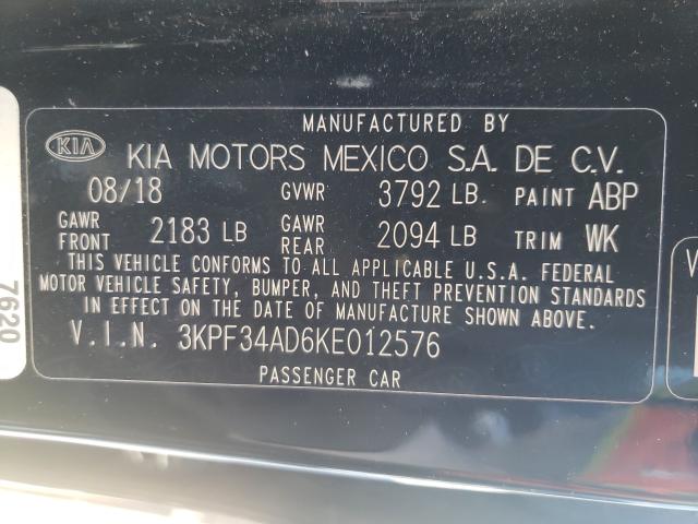 Photo 9 VIN: 3KPF34AD6KE012576 - KIA FORTE GT L 