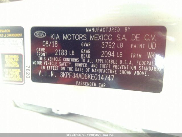 Photo 8 VIN: 3KPF34AD6KE014747 - KIA FORTE 