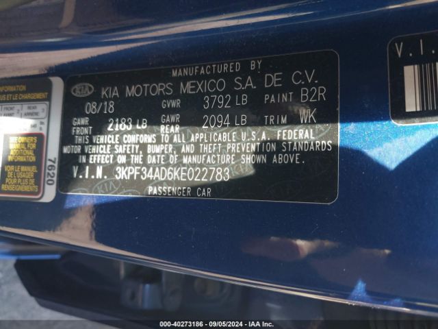 Photo 8 VIN: 3KPF34AD6KE022783 - KIA FORTE 