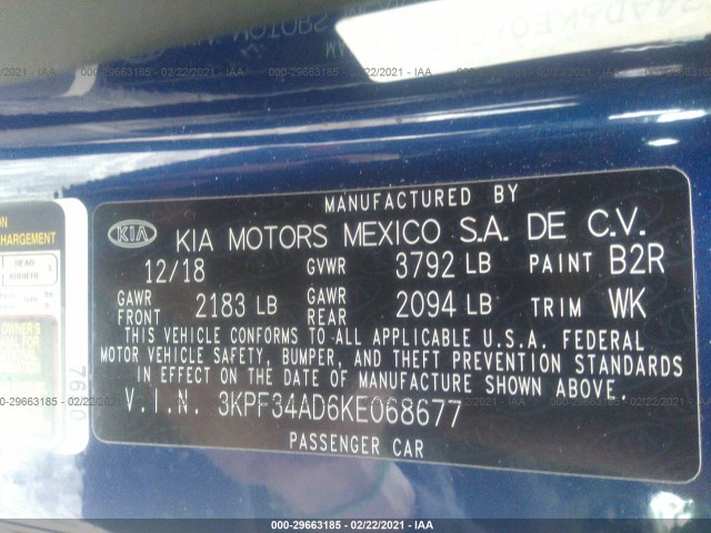 Photo 8 VIN: 3KPF34AD6KE068677 - KIA FORTE 