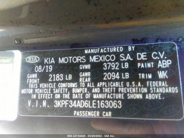 Photo 8 VIN: 3KPF34AD6LE163063 - KIA FORTE 