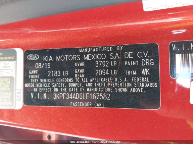 Photo 8 VIN: 3KPF34AD6LE167582 - KIA FORTE 