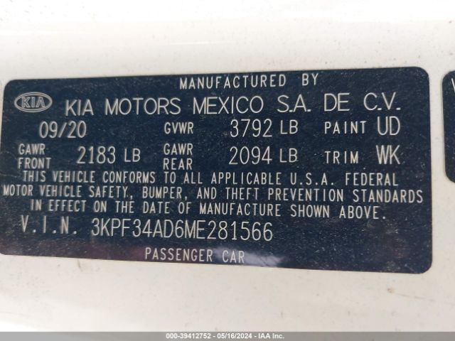 Photo 8 VIN: 3KPF34AD6ME281566 - KIA FORTE 