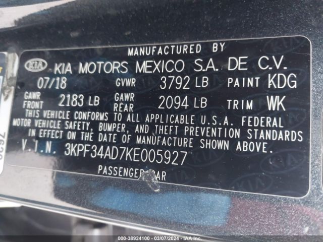 Photo 8 VIN: 3KPF34AD7KE005927 - KIA FORTE 