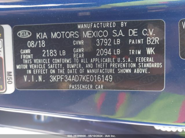 Photo 8 VIN: 3KPF34AD7KE016149 - KIA FORTE 