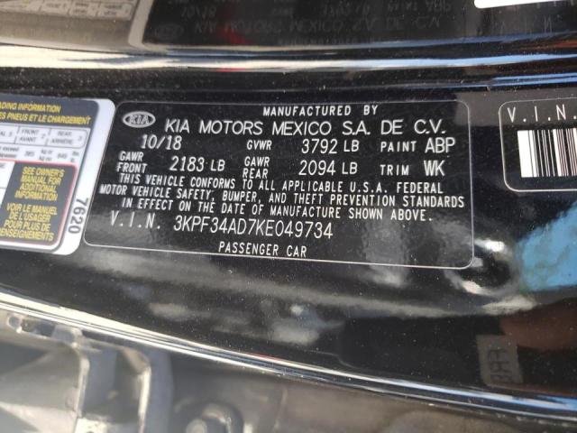 Photo 9 VIN: 3KPF34AD7KE049734 - KIA FORTE GT L 