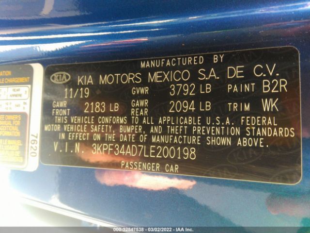 Photo 8 VIN: 3KPF34AD7LE200198 - KIA FORTE 