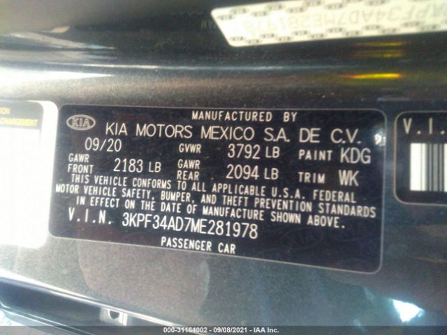 Photo 8 VIN: 3KPF34AD7ME281978 - KIA FORTE 