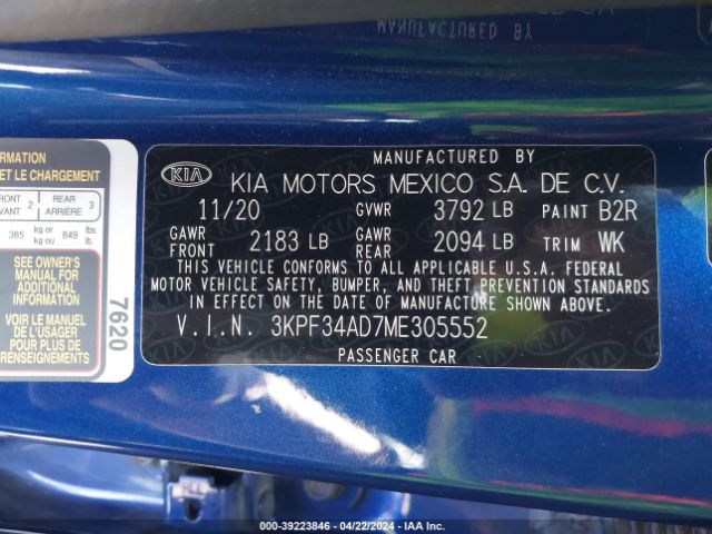 Photo 8 VIN: 3KPF34AD7ME305552 - KIA FORTE 