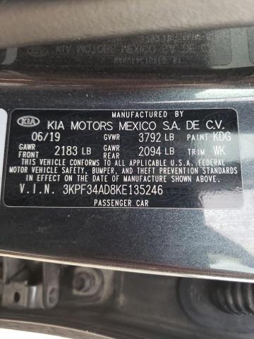 Photo 9 VIN: 3KPF34AD8KE135246 - KIA FORTE GT L 