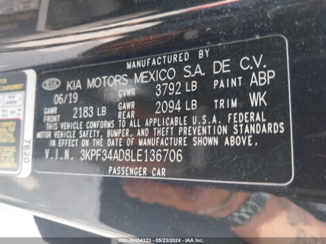 Photo 8 VIN: 3KPF34AD8LE136706 - KIA FORTE 