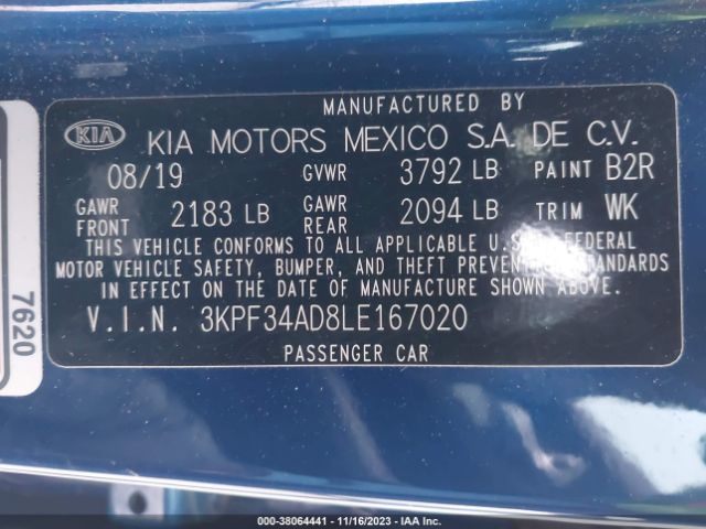 Photo 8 VIN: 3KPF34AD8LE167020 - KIA FORTE 