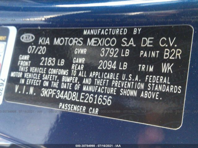 Photo 8 VIN: 3KPF34AD8LE261656 - KIA FORTE 