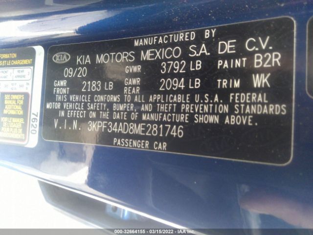 Photo 8 VIN: 3KPF34AD8ME281746 - KIA FORTE 